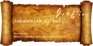 Jakabovits Ábel névjegykártya