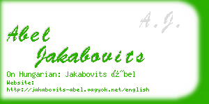 abel jakabovits business card